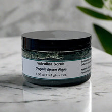 Load image into Gallery viewer, dark green salt scrub for face in a jar